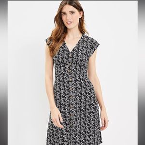 Loft button flare dress
